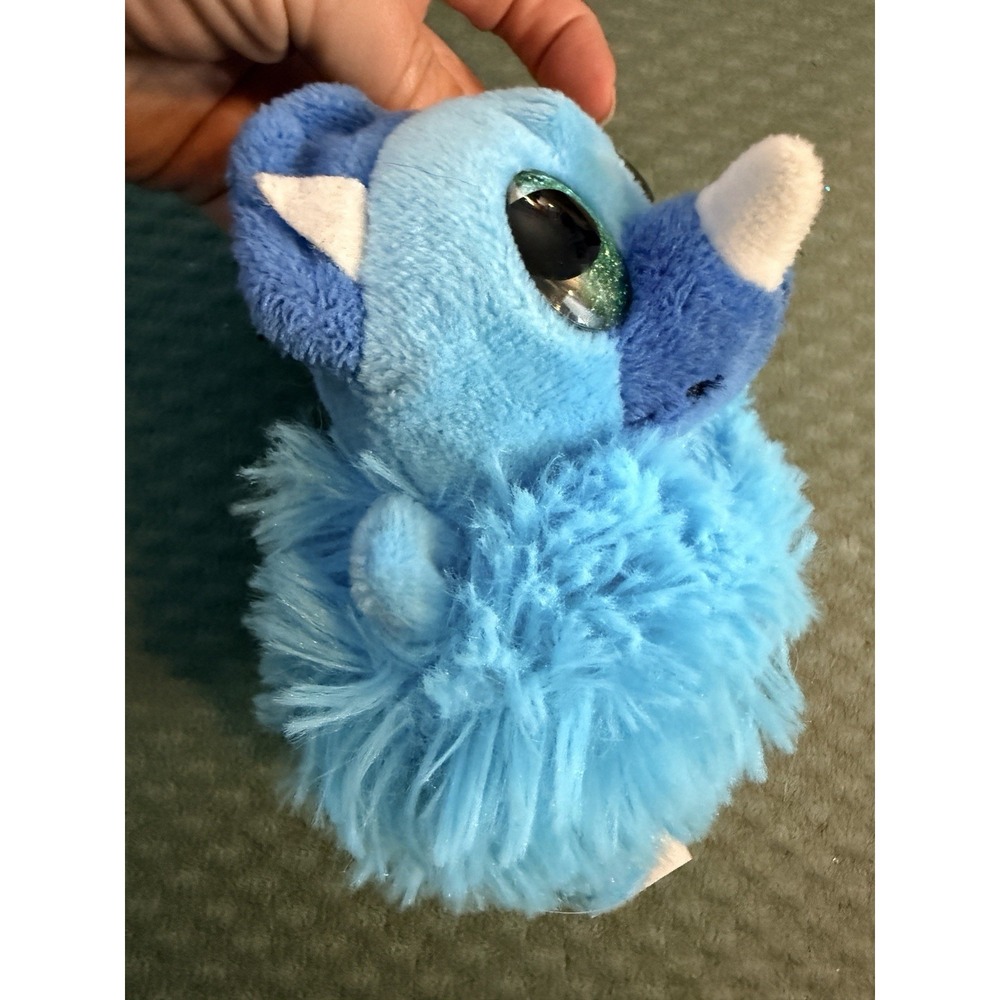 Fiesta Toys Tippy the Triceratops Pom Pals Beanbag Plush Toy 4.5 inches - Picture 7 of 10